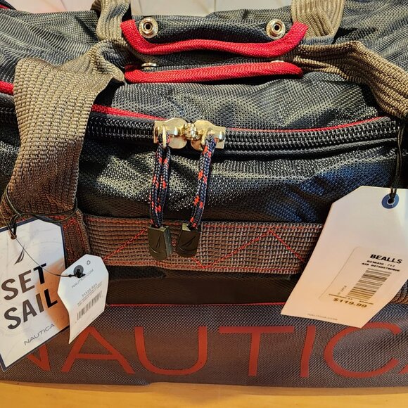 Nautica Dockside 22" Duffle Bag🔥New Large Bag w/ Shoulder Strap Dark Grey/Navy - Picture 2 of 9